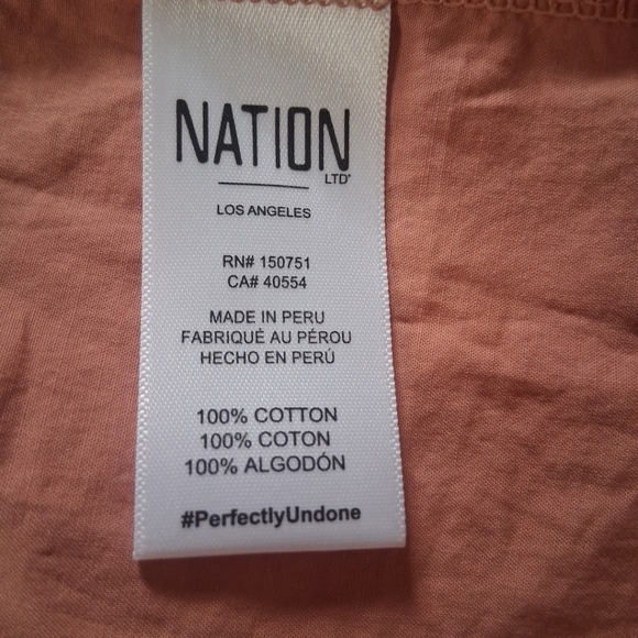 Nation LTD Kacy Combo Dress Pink Glaze Short Smocked Designer Boho Summer Size M - Picture 15 of 15